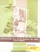 Leblond-Leblond 100 and 200 Series, Grinding instructions and Parts Manual 1966-100 Series-200 Series-01